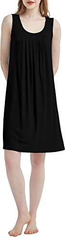 Image of GYS Cooling Bamboo Viscose Nightgowns for Women, Lightweight Sleeveless V Neck Sleep Shirt for Hot Sleepers, Soft Night dress