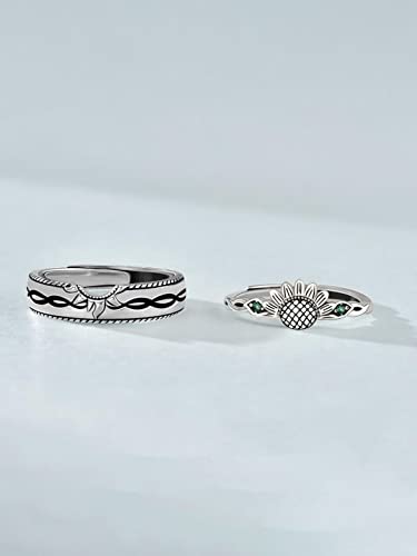 925 Sterling Silver Adjustable Rings, Pure Gift for Women