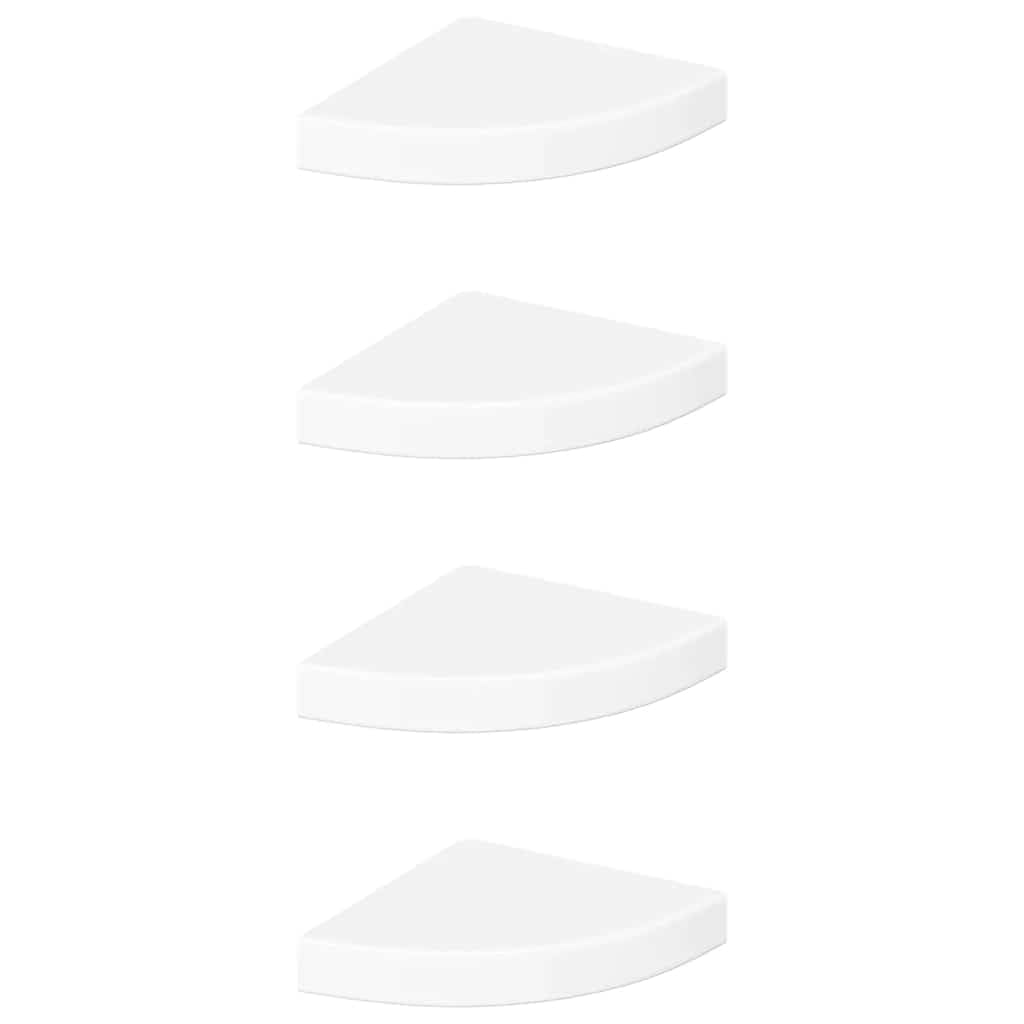 Mensole angolari galleggianti, confezione da 4, bianco lucido, MDF