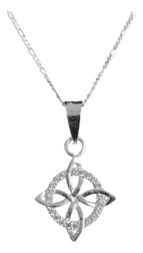 Nudo De Bruja Plata De Ley Collar Celta De Cristal - Plata De Ley 925 Con Nudo Celta Para 296892