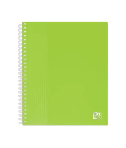 OXFORD School Life Dokumentenmappe, Spiralbindung, A5, für 80 Ansichten/40 Hüllen, Polypropylen-Deckel, Anisgrün