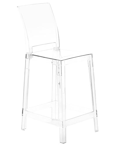 Lot 2 Chaises de Bar Transparentes Hautes pour Cuisine Moderne Wellington