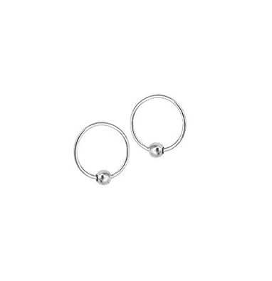 Nemichand Jewels Pure Silver 925 hoop earring for girls (10mm)