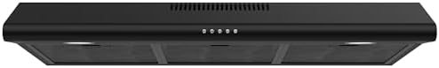 FIREGAS Under Cabinet Range Hood 36 inch, Black Kitchen Hood, 300CFM
