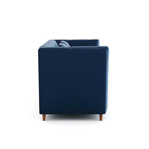 Image of Amazon Brand - Solimo Corell Tufted Velvet Fabric 3+2 Seater Sofa for Living Room Furniture (Blue)|3 Year Warranty