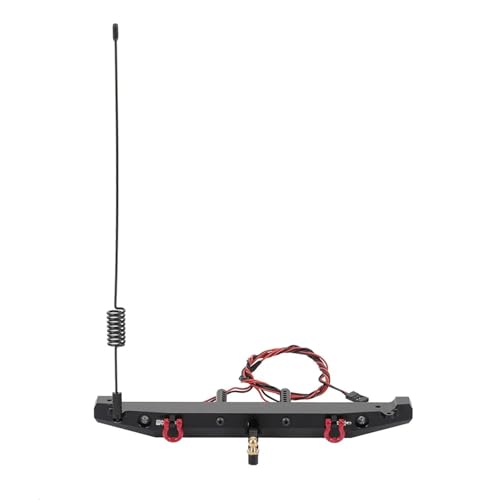 Luces vehículo RC con gancho y antena para parachoques de metal Axial SCX10