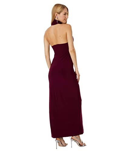 Image of Norma Kamali Women's Halter Turtle Side Slit Gown