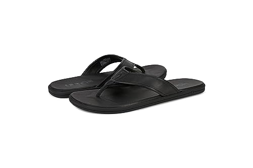 HORSE Men’s Premium Leather, Molded footbed Flip Flop Sandals, Comfort Fit, Marengo