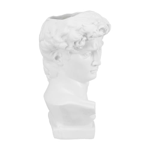 Veemoon Florero de Resina Figura de Retrato Femenino Estilo Inglés Tamaño Mediano Organizador de Brochas de Maquillaje y Portalápices Decoración Artística para Hogar y Oficina