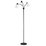 HOMCOM Arc Tree Floor Lamp with 3 Adjustable Rotating Lights, Industrial Standing Lamp with Steel Frame for Bedroom Living Room, 155cm, Black - Image 1