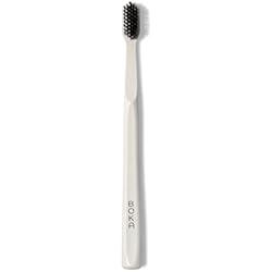 Boka Classic Manual Toothbrush with Extra Soft Activated-Charcoal, Tapered Bristles, Bioplastic Handle that Includes Travel Cap, Dentist-Approved, Great for Adults and Kids, White (Pack of 1)