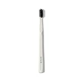 Boka Classic Manual Toothbrush with Extra Soft Activated-Charcoal, Tapered Bristles, Bioplastic Handle that Includes Travel Cap, Dentist-Approved, Great for Adults and Kids, White (Pack of 1)