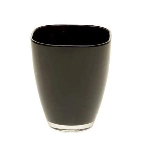 Floralcraft 14cm x 17cm Black Bombay Pot Indoor Planter Glass Vases Orchid Plant Pot Orchid Pots Glass Orchid Pot Flower Vasefor Living Room Flared Planter