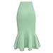 Women's Plus Size Maxi Skirt Fishtail Ruched Wrap Bodycon Skirts Casual Solid Color Trendy Mermaid Long Skirt Green XL