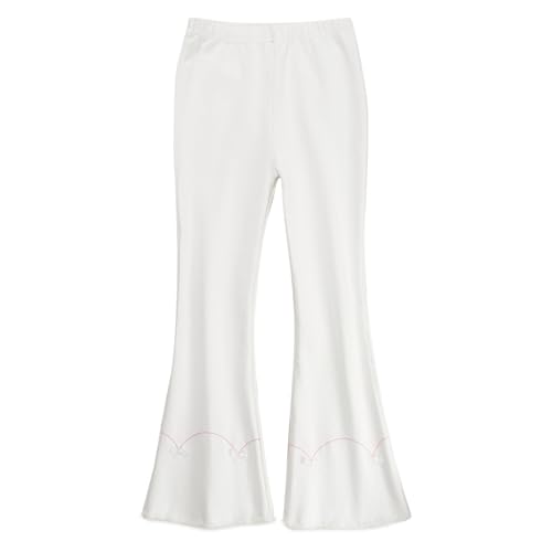 Loyan Kids Girl's Stretchy Bootcut Flare Leg Pants 2-12 Years Elastic Waisted Ruffle Leggings4