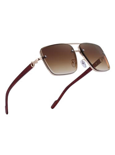 Image of Classic Mens Sunglasses Fashion Gold Frame Shades for Men UV 400 Protection Sunnies(7563)
