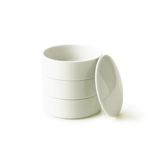 Amazon | 【日本製】直径11cm 三段重 白 (重箱 丸形 陶器 磁器製