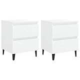 vidaxl comodini 2 pz bianco lucido 40x35x50 cm in legno multistrato