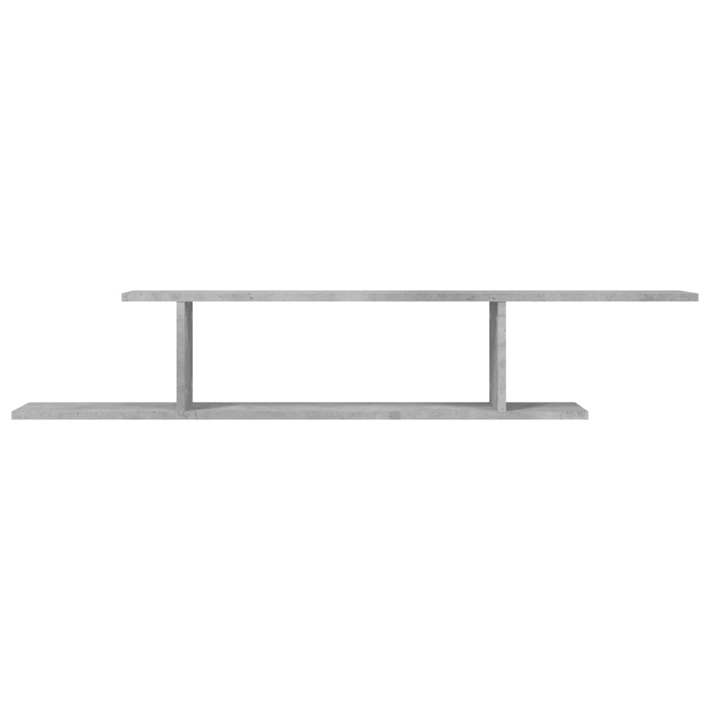Mensola da parete per TV, grigio cemento, 125 x 18 x 23 cm, moderna mensola sospesa in legno per componenti multimediali, lettori DVD e decorazioni, mensola sospesa salvaspazio per soggiorno