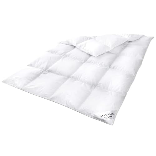 Mayaadi Premium Winter Daunendecke extra warm 135x200 cm - 2000g Bettdecke,...