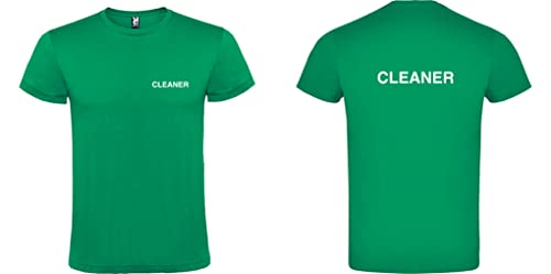 Camiseta cleaner verde V Safety unisex talla grande para adultos