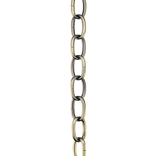 Image of Aspen Creative 21114-51,Steel 3 Feet Heavy Duty Chain for Hanging Up Maximum Weight 60 Pounds-Lighting Fixture /Swag Light /Plant in Antique Brass.8 Gauge.
