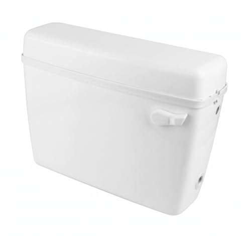 Image of Prayag Smart Flush PTMT 10 Litre Cistern for Indian & Western Toilet | Wall Mounted Cistern with Side Handle | 3-Years Manufacturer Warranty | Leak-Proof Toilet Flush Tank - (White)