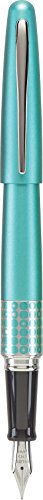 Pilot MR Retro Pop Collection Fountain Pen, Turquoise Barrel with Dots Accent, Fine Nib, Black Ink (91436)