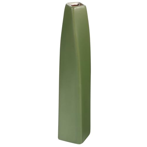 Jarrón de cerámica verde con base estable para arreglos florales 2