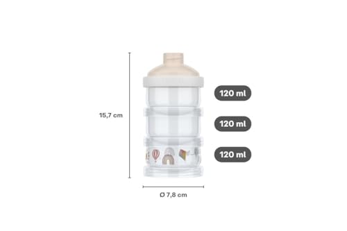 Mepal - Milchpulverturm Mio - Luftdicht verschlossen, inklusive Dosieraufsatz - Zur Dosierung und Aufbewahrung von Milchpulver - Stapeln nach Bedarf - Milchpulver box - Sunshine & Rainbow