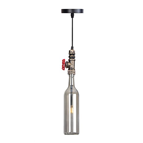 Lámpara de techo de botella de vino multicolor y cristal decorativo G4