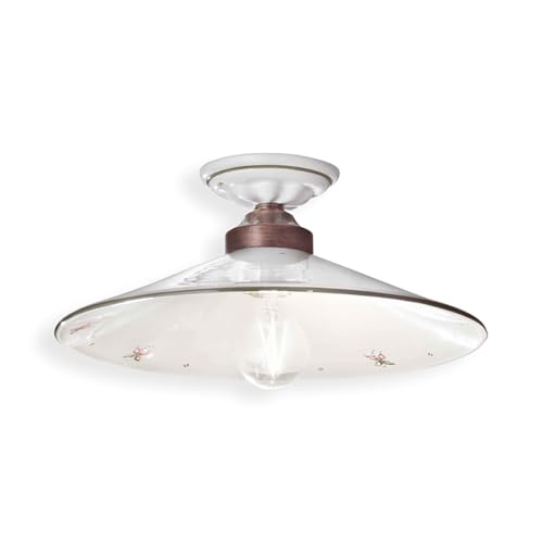 Plafonnier 1 lumière Asti C057 noir fumé et cuivre pour éclairage de plafond