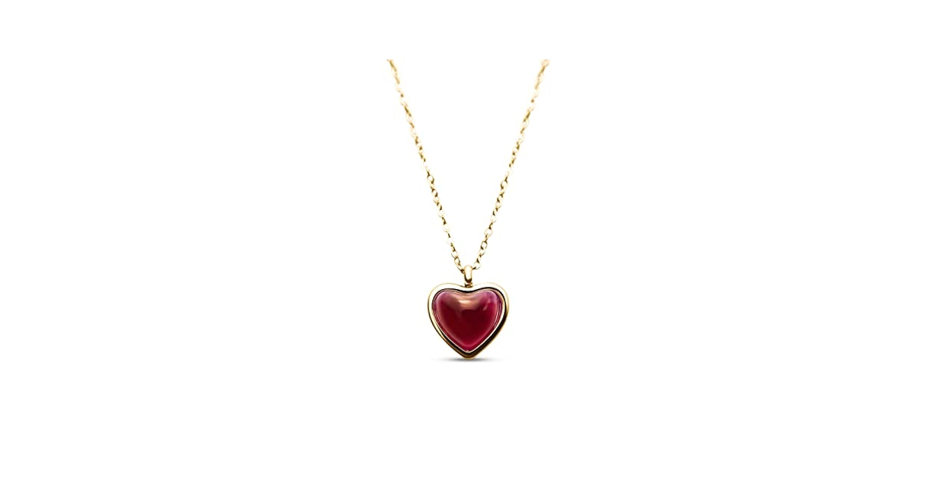 Amazon.com: Red Heart Necklace – Genuine Red Agate Crystal