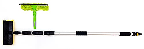 16ft Water Fed Window Cleaning Pole with built in squeegee blade, Hose Fed Extended Extension Extendable Telescopic Kit
