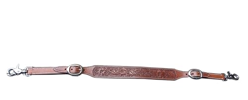 EQUESTRIAN UNIVERSE Equestrian Curved Decorative Custom Wither Strap with Stainless Steel Buckle (Tan/Brown)