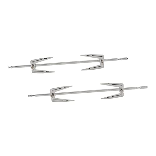 GLEAVI 2Sets Stainless Steel Roast Chicken Forks Heavy Duty Meat Grilling Tool for Barbecue Parties for Rotisserie Chicken Home Ovens