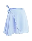 Daydance Blue Women Ballet Wrap Skirts Adult Sheer Chiffon Over Scraf for Leotards