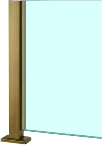 Postes de cerca de vidrio de 85 cm para balcón con diseño cuadrado dorado de acero inoxidable