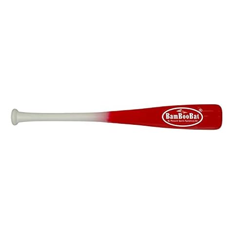 BamBooBat by Pinnacle Sports Equipment INC. Adult Baseball/Softball 18" (21") One Hand Training Bat, White Handle/Bright Red Barrel, 21" Cover