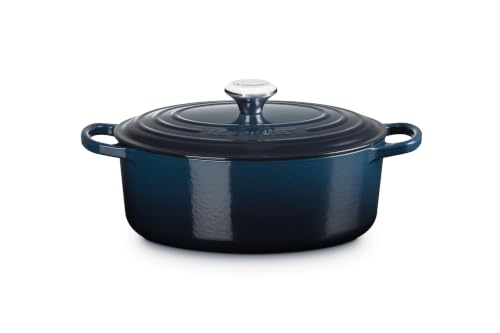 Le Creuset Signature emaillierte Gusseisen-Auflaufform, oval, mit Deckel, 29 cm, 4,7 Liter, Nuit – Ansicht 2