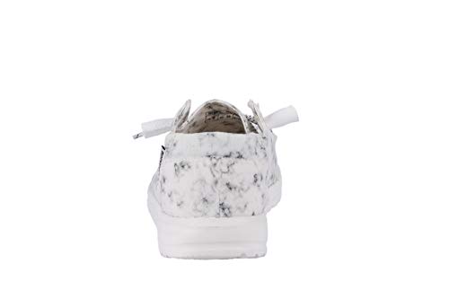 Image of HEYDUDE Women's Wendy Print White Black Marble Size 5 | Women's Shoes | Women's Lace Up Loafers | Comfortable & Light-Weight