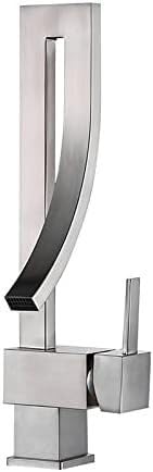 BHFPFZA Frosted Black Stainless Steel Kitchen Faucet Swivel Tap for Bar & Farmhouse Single Handle Rotating Mixer Commercial Design d Accent Modern Sink Faucet