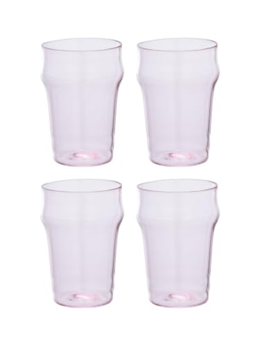 Image of BlushBrew Pink Clear Highball Glasses Set of 4