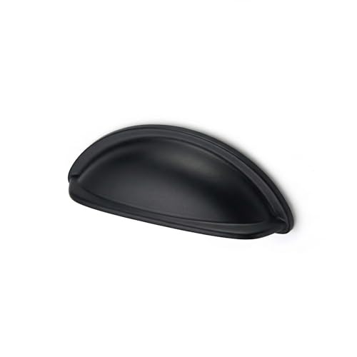 EAXINTA 10 Pack 3" Drawer Pulls Matte Black Cabinet Cup Pulls Kitchen Hardware Cabinet Handles Drawer Handles Knobs 3 inch Hole Center by EAXINTA - Used condition - US$26.27