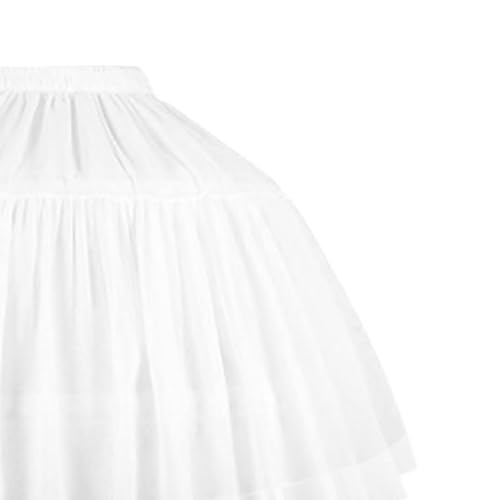 Hoop Skirt Petticoat,Girls Hoops Pannier Petticoat for Prom Girls Dress Cosplay White3