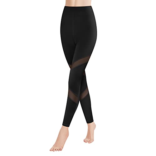 GOVIA 1er Pack Sport Leggings Damen lang High Waist Push Up Sportleggings Gym Pants Sporthose Elastisch Bauchweg Yoga Hose Fitnesshose Laufhose 4132 Schwarz S-M