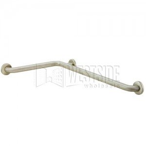 Bobrick 18-Gauge Two-Wall Grab Bar w/ Concealed Mounting & Snap Flange - Stainless Steel, 36" x 54"