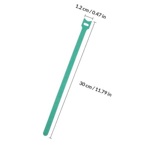 BESTYASH 100 piezas de bridas de gancho y bucle para cables para electrónica reutilizables, organizadores de cables verdes 12 mm x 300 mm miniatura 2