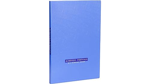 Image of Worldone B4 (Bigger Size) | Achiever Portfolio Display Book Folder for Documents | 1mm Virgin PP Material | 40 Bound Non-Refillable Top Loading Plastic Binder Sleeves for Office | Blue (Set of 1)
