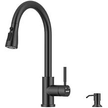 WEWE Kitchen Faucets with Pull Down Sprayer, Stainless Steel Single Handle 1 Hole for Family Kitchen with Built in Soap Dispenser for Kitchen Sink WEWE